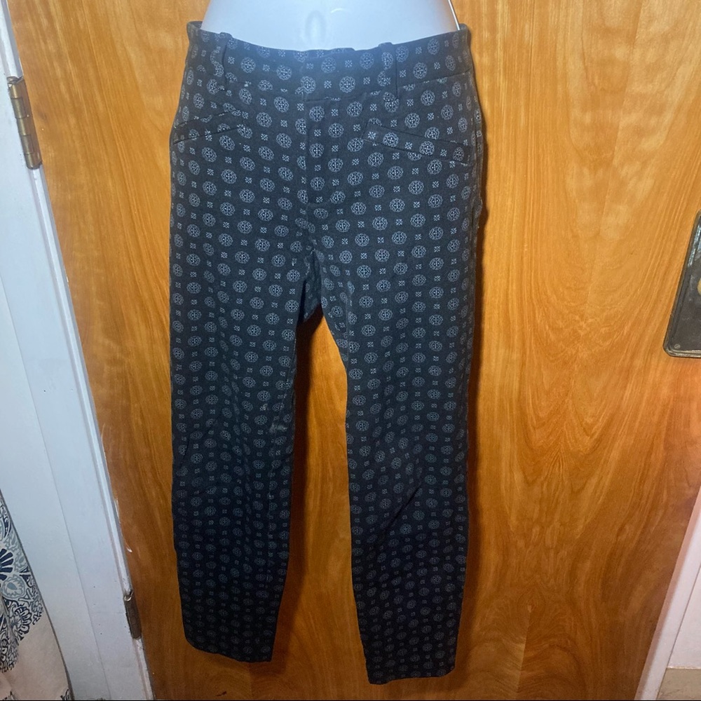 Gap Navy Blue Mandala Print Skinny Ankle Cropped Pants Size 0